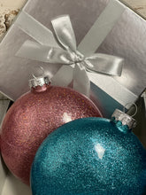 Load image into Gallery viewer, Personalized MR and MRS Holiday Ornaments | Glitter Personalized Ornaments
