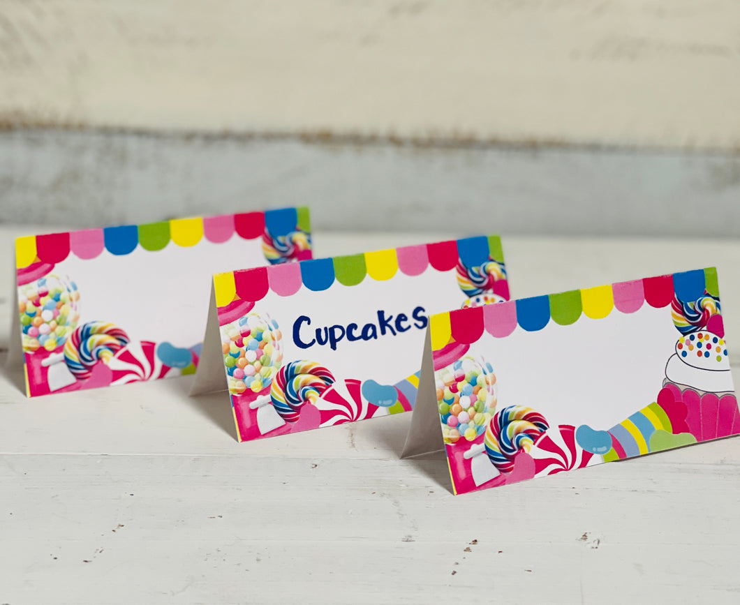 Candy Land Food Identification Cards | Candy Land Themed | Blank or Personalized