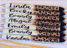 Load image into Gallery viewer, Animal Print Personalized Glitter Pen | Personalized Desk Set | Glitter Ink Joy Pens
