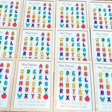 Load image into Gallery viewer, Personalized Alphabet Gift Sign | Teacher Appreciation Gift
