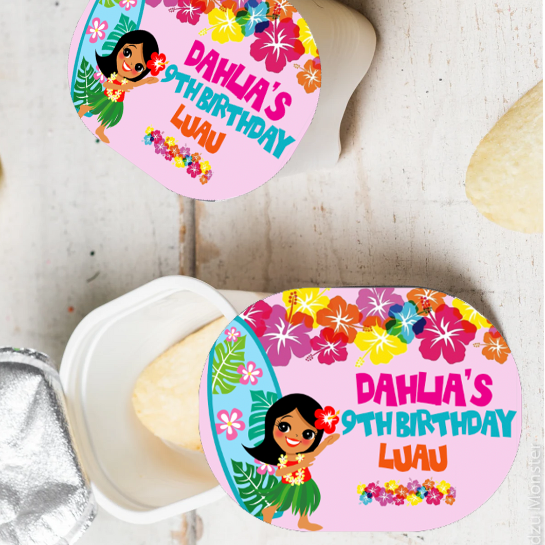 Luau Snack Stackers | Hula Inspired | Chip Party Favors | Personalized