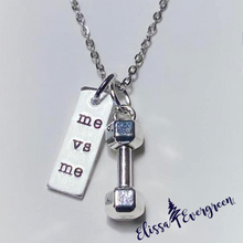 Load image into Gallery viewer, Me Vs. Me Hand Stamped Motivational Necklace
