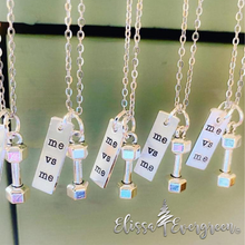 Load image into Gallery viewer, Me Vs. Me Hand Stamped Motivational Necklace
