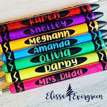 Load image into Gallery viewer, Glitter Crayon Pen | Personalized Pen | Personalized Desk Set
