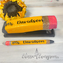 Load image into Gallery viewer, Glitter Pencil Stapler | Personalized Stapler
