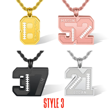 Load image into Gallery viewer, Personalized Men&#39;s Sports Stainless Steel Necklace | Name Pendants | Number Jewelry
