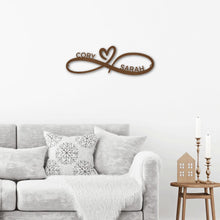 Load image into Gallery viewer, Couples Infinity Monogram Steel Sign | Personalized
