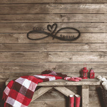 Load image into Gallery viewer, Couples Infinity Monogram Steel Sign | Personalized
