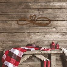 Load image into Gallery viewer, Couples Infinity Monogram Steel Sign | Personalized

