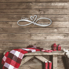 Load image into Gallery viewer, Couples Infinity Monogram Steel Sign | Personalized
