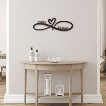 Load image into Gallery viewer, Couples Infinity Monogram Steel Sign | Personalized
