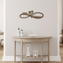 Load image into Gallery viewer, Couples Infinity Monogram Steel Sign | Personalized
