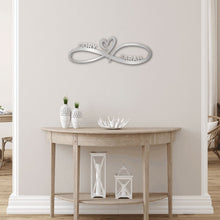 Load image into Gallery viewer, Couples Infinity Monogram Steel Sign | Personalized
