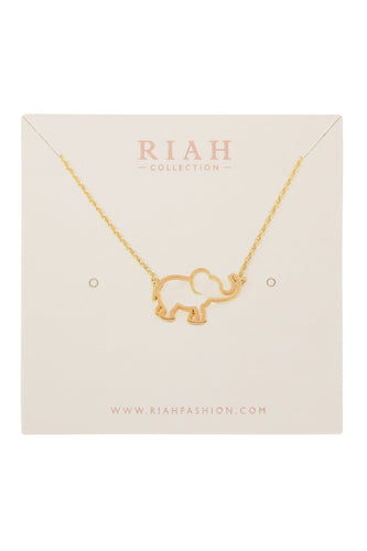 Gold Elephant Pendant Necklace