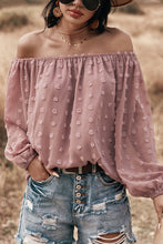 Load image into Gallery viewer, Off Shoulder Embroidered Polka Dot Top
