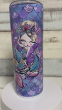 Load and play video in Gallery viewer, Pink and Purple Glamorous Mermaid 20 Ounce Tumbler | Personalized
