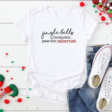 Load image into Gallery viewer, Jingle Bells Holiday Wine T-shirt | Christmas T-shirt For WINE LOVERS!
