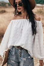 Load image into Gallery viewer, Off Shoulder Embroidered Polka Dot Top
