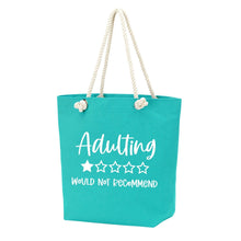 Load image into Gallery viewer, Adulting Castaway Tote With Rope Handles | Personalized
