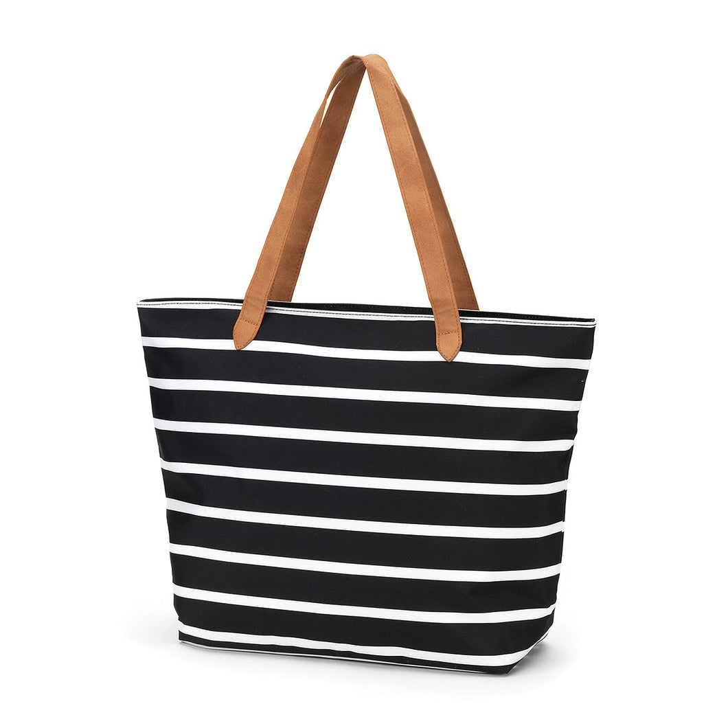 Black Stripe Tote | Monogrammed Tote Bag | Personalized