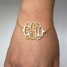 Load image into Gallery viewer, Personalized Monogram Bracelet | Bracelet or Anklet- Custom Made with up to Three Initials
