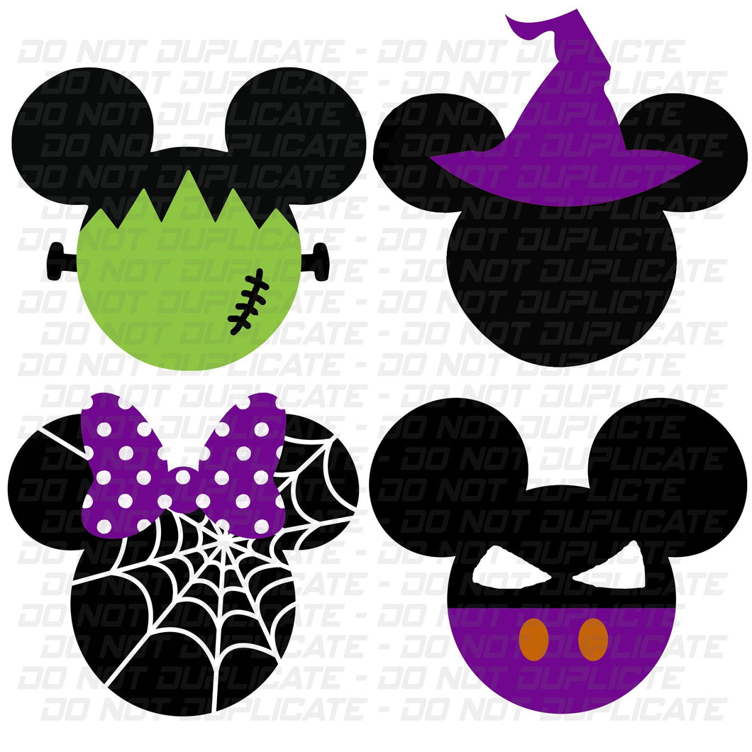 Halloween Mickey Face Monster Digital Download Bundle | Cuttable SVG | Printable PNG and JPEG |